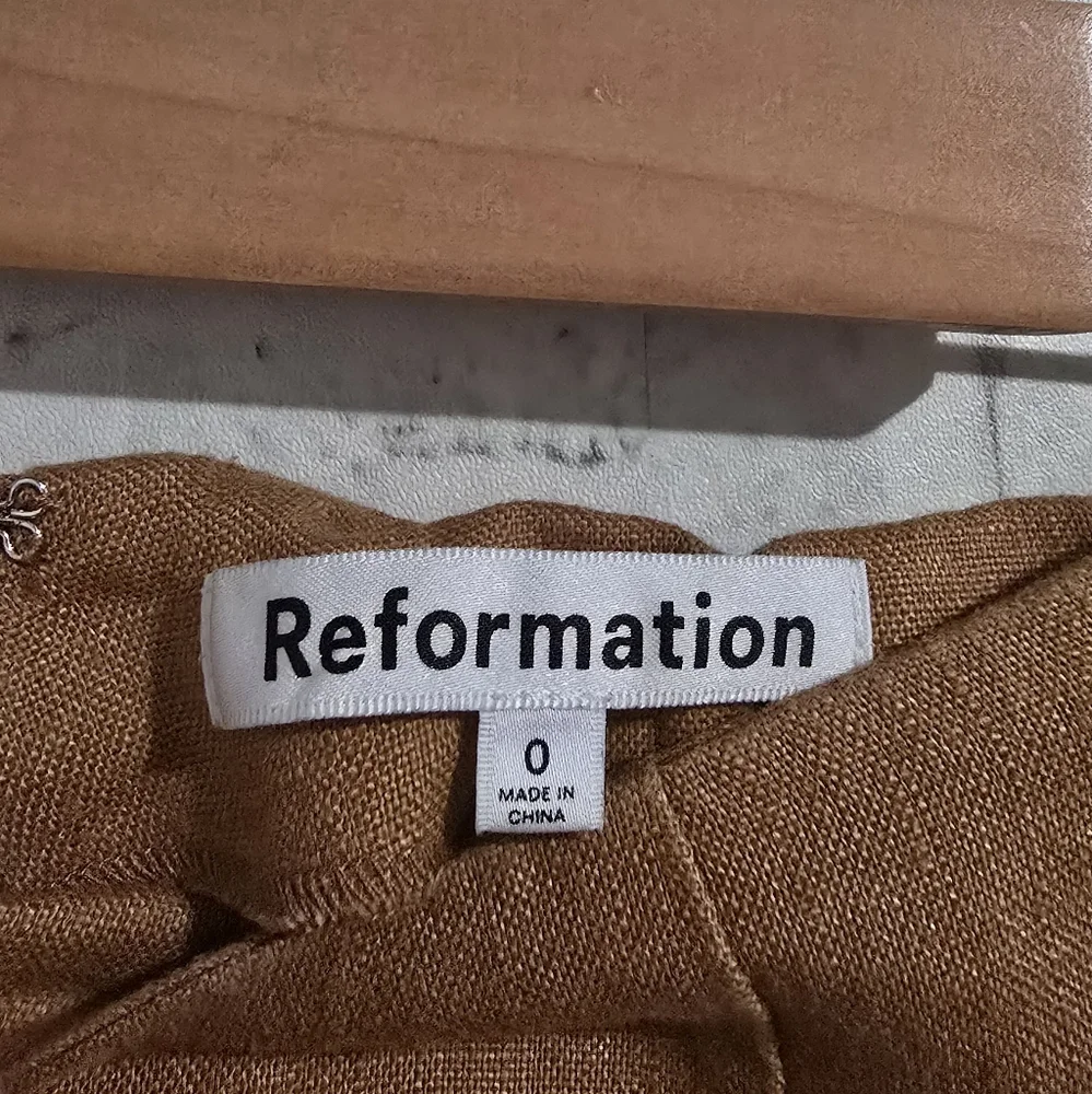 Reformation Linen Trouser Tan size‎ 0